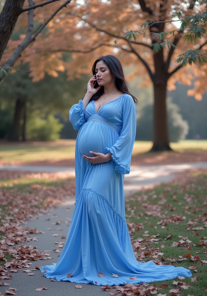 pregnant woman in a gray dress posing for a photo, full body photoshoot, beautiful full body shot , marble paper background , colorful backdrop
