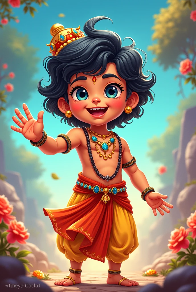 Create a lord krishna costume to a  boy baby