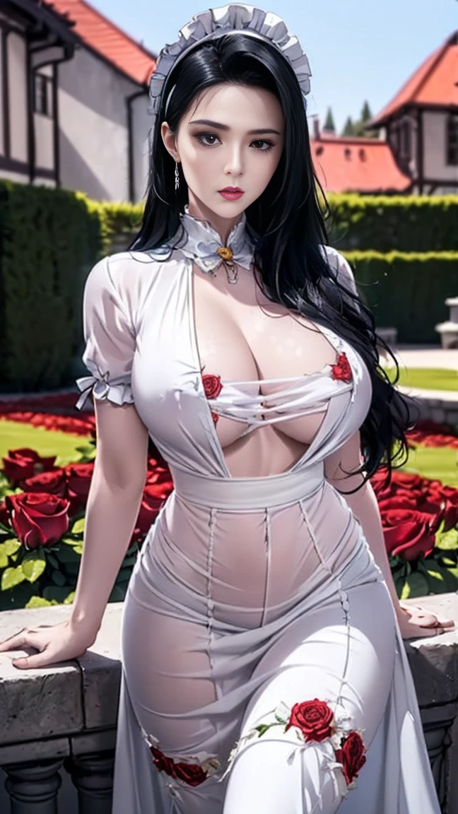 (simple background, white background:2.0), ((masterpiece, top quality, high resolution, highly detailed CG unified 8K wallpaper)), (huge stunning goddess shot, very hot and sexy, jaw dropping beauty, perfect proportions, beautiful body, slim body beauty:1.3), (bouquet of red tulips, holding bouquet of red tulips:1.3),
