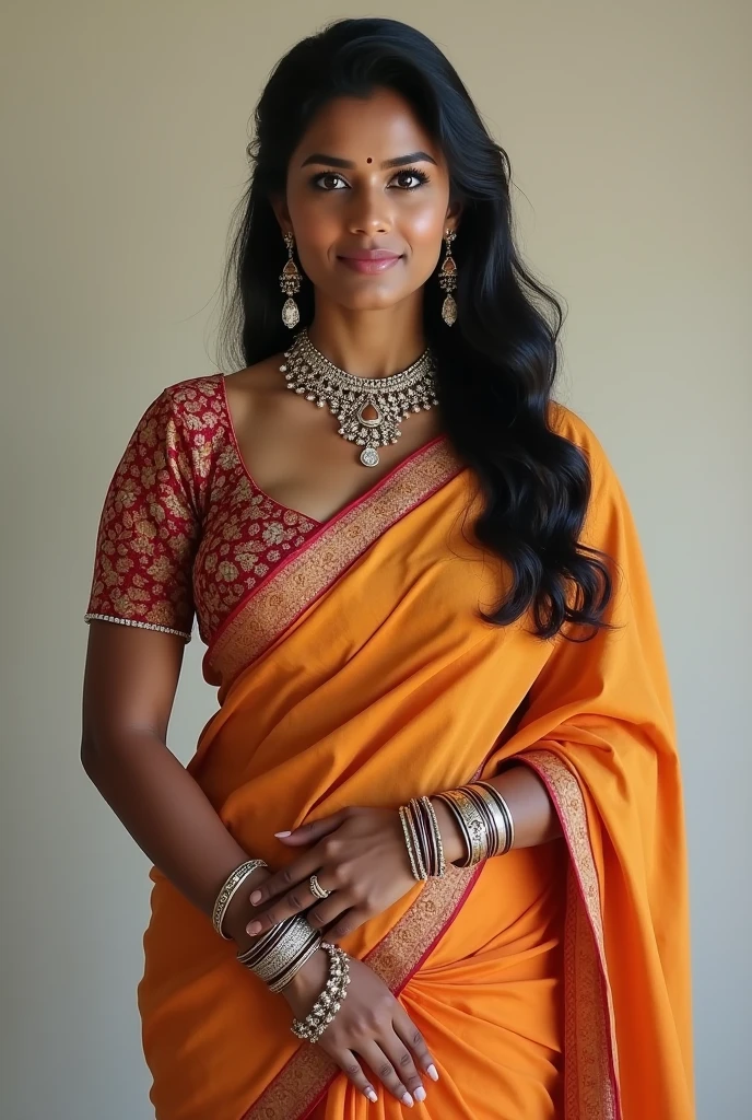 Angry Indian woman in sari
