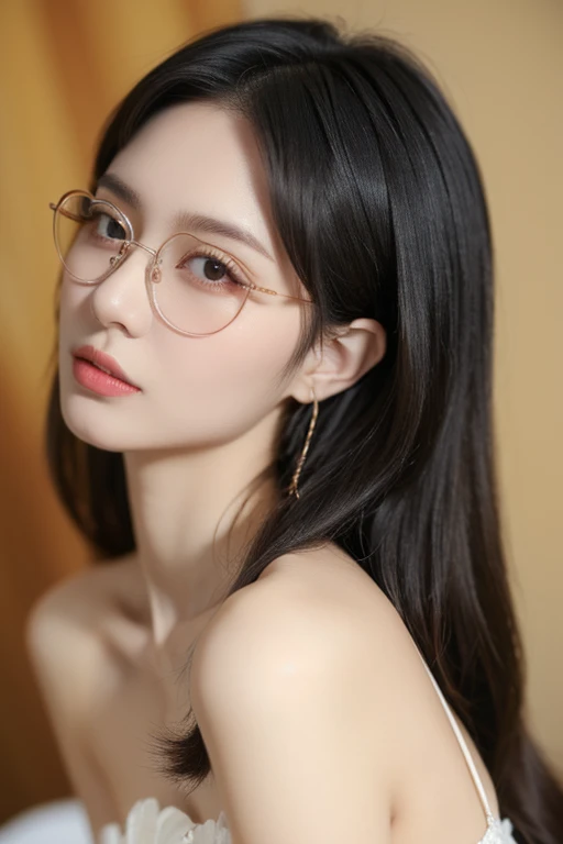 (( top quality)), ((傑 top quality、masterpiece、High sensitivity、 high resolution、 detailed depiction 、 delicate face depiction ))Slender Woman、Glasses、 New Year、