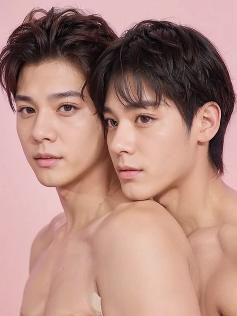 ((2boys, DOUB1EDI1DOK1SS, DOUB1EDI1DOCLOSE, DOUB1EDI1DOFAR, DOUBLE_DILDO_IN_MOUTH)), handsome , K-pop idol , male