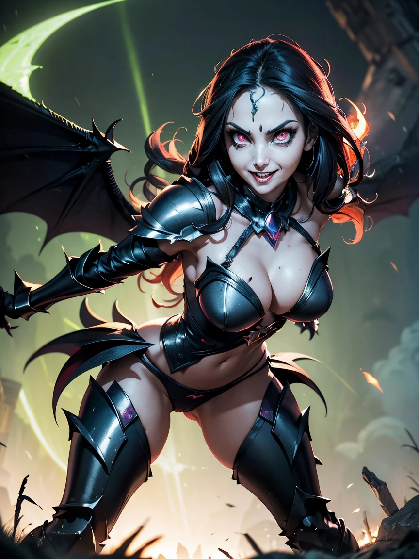 world of warcraft, female, short, demon hunter, dick, horns, tail, wings, breath taking digital art, trending on artstation, 8k, high resolution, best quality, glowing green eyes, multiple arms, red and black scales, breathtaking digital art, trending on artstation, 8k, high resolution, best quality, long tongue, scales on shoulders, wide hips, succubus, night elf, big breast, two female illidari, Black blindfold over eyes. pink skin Illidari tattoos that are purple. Very long black hair.