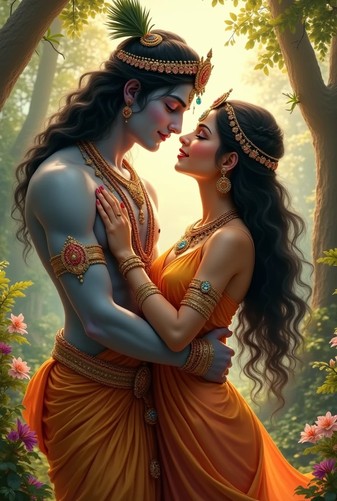 Lord Krishna 's image with Mata Radha 