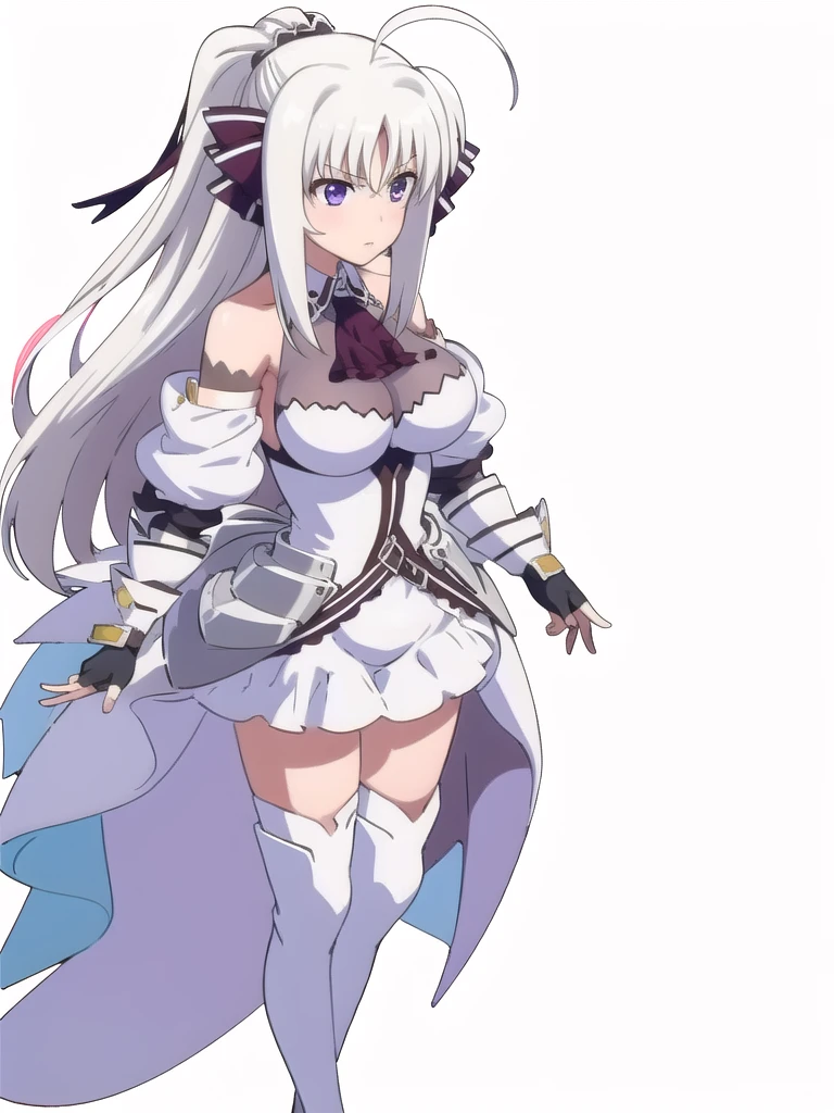 best quality, masterpiece, detailed,
<lora:HighSchoolDxD_Rossweisse:0.9>, Rossweisse,
1girl, closed mouth,
grey hair, aqua eyes, antenna hair, long hair, hair ornament,
armor, gauntlets, leotard, 
looking at viewer,
outdoors