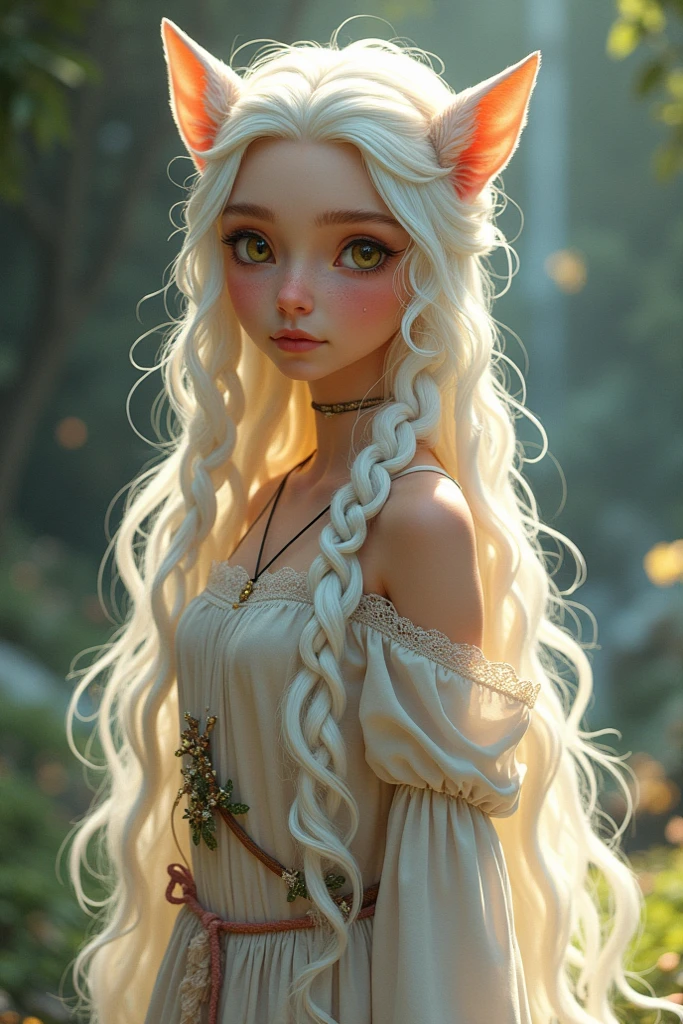 1girl, cabelo branco, cabelo longo: 1,5, corpo perfeito, perfect collarbone, seios mediun, mostrando seios, decote, cintura fina, sorriso, untied ties, camisa aberta, em um jardim verde, com flores florescendo, ambiente bonito, Perfect dynamic composition, fotografia realista perfeita, fotografia de retrato, realista