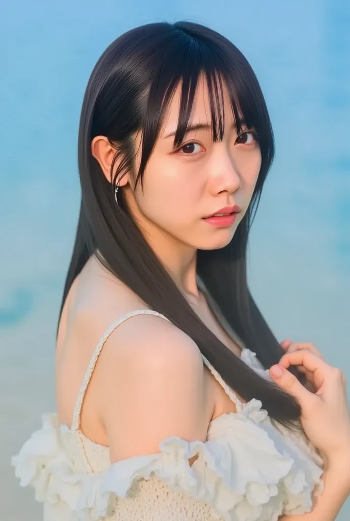 An arafed asian woman in a white dress posing by the water, Yoshitomo Nara, ai yazawa, yasumoto oka, kotegawa yui, kimi takemura, aoi ogata, shiori teshirogi, young pretty gravure idol, sui ishida with black hair, young gravure idol.
Masterpiece, ultra detailed, realistic, photo realistic, high detail RAW color photo, professional photograph, extremely detailed, finely detail, lens flare, Dynamic lighting, 8K, RAW Photo, Best High Quality, Masterpiece: 1.2, Ultra HD: 1, High Detail RAW Color Photo, Pro Photo, Realistic, Photo Realistic: 1.5, Live Photo, Super detailed, Masterpiece, Real Skin, Realistic Skin, Realistic HD Eyes, Highly detailed Eyes, Perfect Eyes, Perfect face, Perfect fingers, extremely detailed face, extremely detailed eyes, extremely detailed skin, perfect anatomy.
