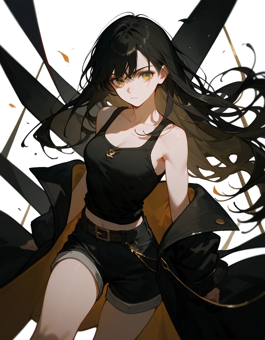 beautiful delinquent girl, ripped clothes style, long hair, face perfect, glare eyes, fully body, stellar outfit, animal ears