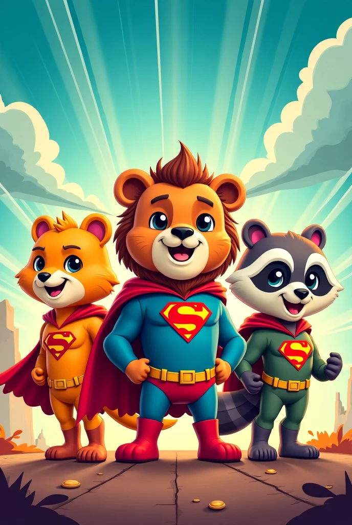 generate image of teodoro de alvan and the chipmunks in superman suit