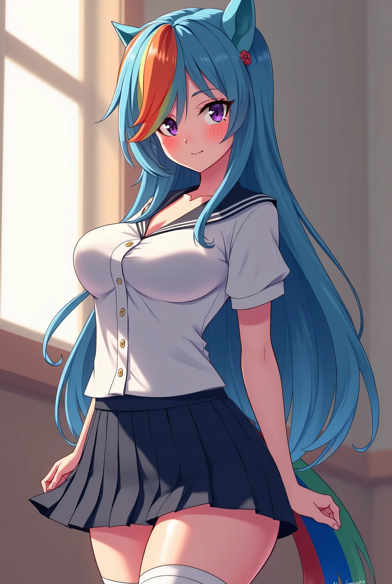 Rainbow Dash, Rainbow Dash of My Little Pony, Rainbow Dash as a girl, business suit, blazer, pencil upskirt, bare legs, high heels, office lady, posing, upskirt, vagina desnuda, tetas desnudas, tetas medianas, trasero desnudo, (solo desnuda), piernas desnudas, vagina abierta, vulva desnuda, blusa abierta, no Bra, tetas al aire, nipples, vagina abierta, pechos perfectos, rostro hermoso, vagina expuesta, sexo inminente, piernas abiertas, explict, seductive pose, spread pussy