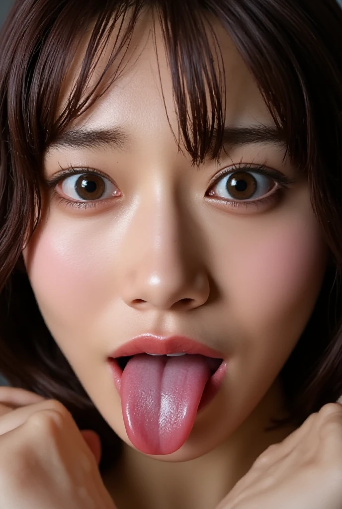  Beautiful Woman Crouching on the Floor   、 lick the viewer ,   1 girl,lip,(saliva), tongue_outside,flap,length_tongue,thick lips,   drool   ,   fisheye lens,close-up,Show me your nostrils,  Highlight My Nose Holes   ,   Angelina Jolie  ,(( 60 Degrees Sweaty   , My Sweat Glands Are Glowing  ,   oily skin  ,))  Licking the Lens While Panting   ,   Face reaching orgasm with backwards sex  ,透明なヨダレが糸を引いてtongue上から沢山垂れている,  fellatio pov,gag,((  eyes ))  Deep Kiss POV   ,  fellatio,Nostril close-up,   Having Lots of Nose Hair  ,(( The inside of my nostrils is illuminated with a light ))((鼻とtongueはシャープにピントを合わせる)),  Sexy Outfit  ,   venue,((  Wet Filter ))  Surrounded by a bunch of fat old people , surrealism ,  depth of field, retina, masterpiece,  Textured Skin,  anatomically correct,  more details,   High Details ,   high res icon, Accurate