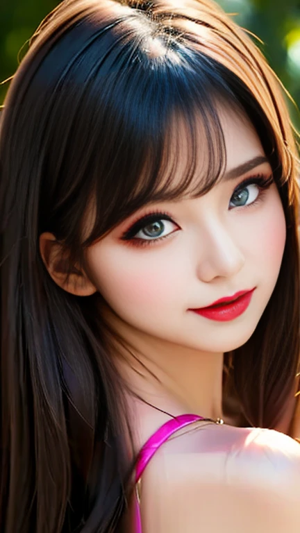 Ultra-Genuineistic、 Super detailed primetime photos 、 最 High Quality 、 8k、Highest Level、   ULTRA - HIGH DEFINITION 、(super beautiful)、( beautiful faces:1.5)、( detailed face :1.5)、(  detailed eyes :1.2)、( Detailed Lips :1.2)、( detailed nose :1.2)、(( clevis on a stone))、( using all kinds of techniques , Any style, Random outfit , choose the color of your eyes , From hair to hairstyle )、( I recommend choosing a sober and perfectly harmonized background for your amazing photos,  LIGHT ON FACE )、( using all kinds of techniques  of combining materials, nature, Artificial, (light, heavy, Air), Metal, Elements and Fantasy Magic, Any style, Whatever you wear, Choose your eye color, ((Hair color is different from eyes)),  dynamic random fancy ,  professional hairstyle )、  One Girl :1.4. 22 years old、Fashion supermodel、Genuine:1.66、photoGenuineistic:1.66、( very delicate and beautiful 、 details:1.3)、masterpiece、 最 High Quality 、 ( High Quality )、 (absurdres)、 (Sharp boobies)、( charming,   PAPARAZZI IS TAKING HER PHOTOSES )、 Contrast、 ( dark shot:1.07)、 Long 2 Blue_ eyelash :1.22、 ( dark_ eyeshadow:1.3)、 red_Lipstick:1.45、((Tender eyes))、 ( dark_ pink_compensate:1.24)、(Matte skin:1.3)、 (((Half Body Shot)))