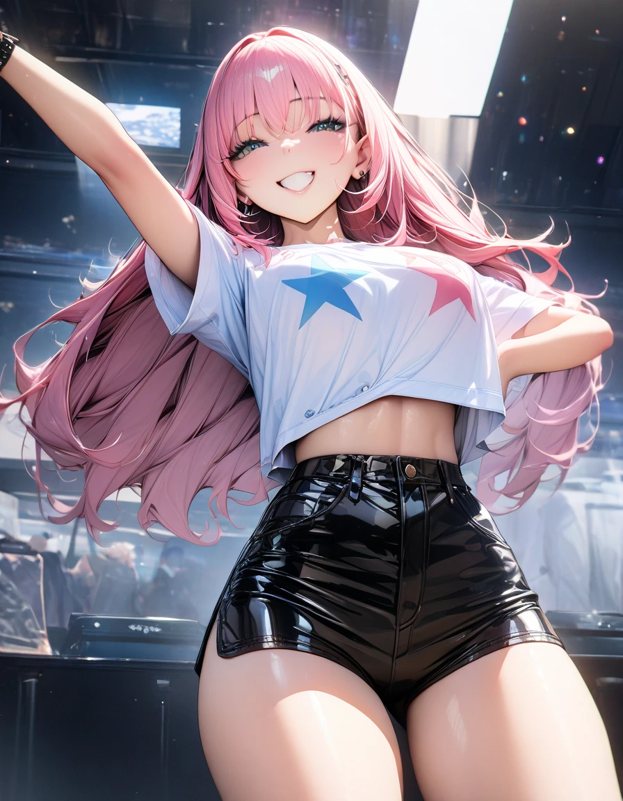 NSFW、8G、highest quality、Highest quality、Real、masterpiece、Mine system、cute、beautiful girl、15 years old、(((Double teeth)))、((Slender))、(((Black and pink hair)))、((Knee socks))、(((Two Girls)))、White long sleeve shirt、Black Skirt、((Twin tails))、(((Korean Idol Group)))、(((stage)))、(((concert)))、Big Breasts、(((((Sweat)))))、(((Body odor)))、(((pussy)))、(((Love juice)))、(((((Hip Hop Dance)))))、((smile))、((((Open up))))、((((Angle from the auditorium))))、(((Get wet)))、(((soaked)))、((((Sweatが飛び散る)))、((((Pause))))