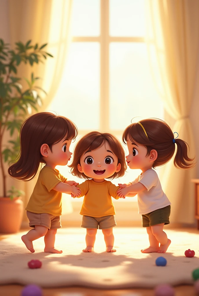 group of 3 young girl cousins