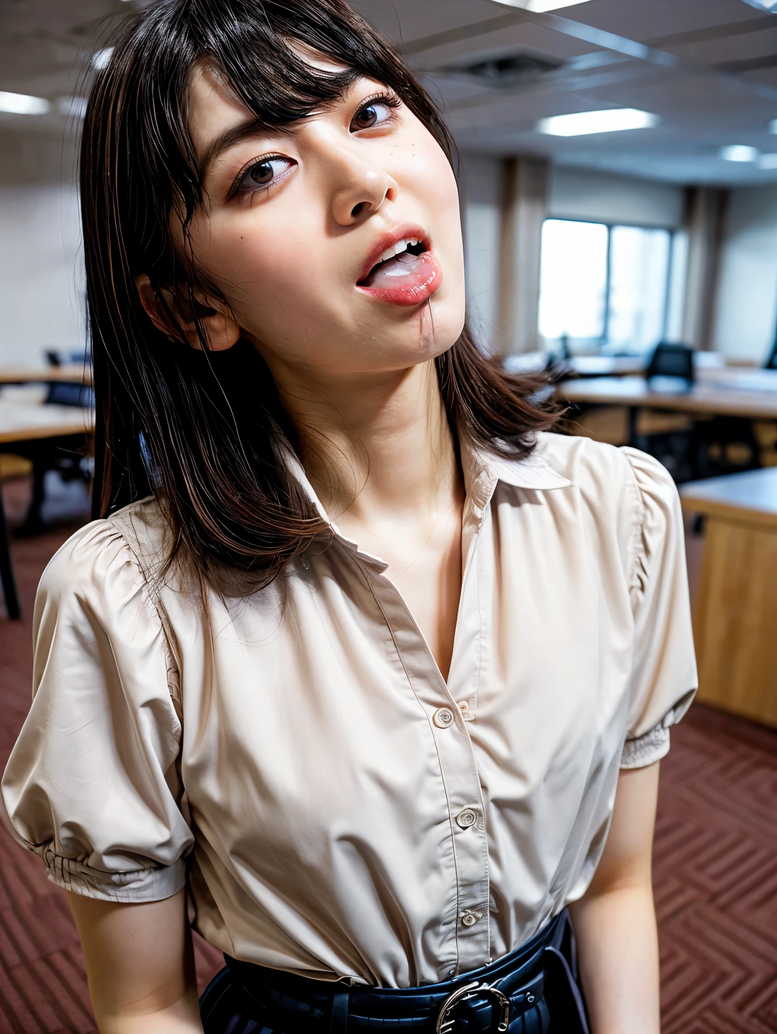 (In 8K，highest quality，masterpiece)，(Realistic，RAW Photos，Super Fine Clear)，Realistic Light，Detailed skin，Beautiful Japanese Women，((30-year-old woman，))、Businesswoman、Office Fashion，(Long skirt)、Panty shot，White sexy panties、kneeling to spread legs，Thin legs、fine grain，Detailed fingers、thin、Sexual，Ecstasy expression，In a stylish bedroom、a place where there are no people，Ecstasy，era of asian eyes