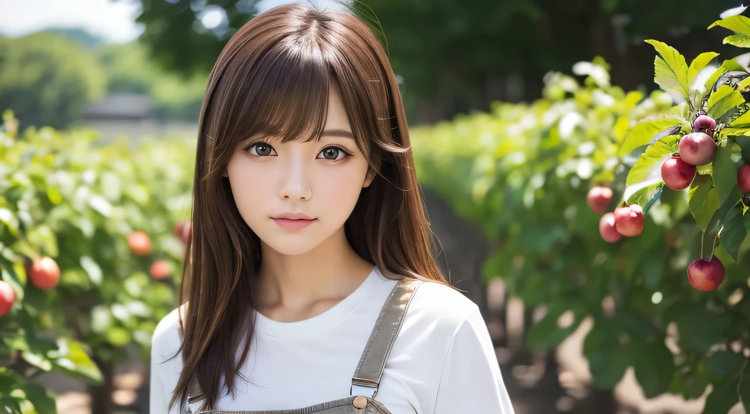 table top, highest quality, shape, Super detailed, finely, High resolution, 8k wallpaper, 完璧なダイナミックな構shape, finelyて美しい目, Wearing a pink dress,medium hair,natural color lip, smile,Harajuku、teenage girl、cute、looking at the camera、C cup、brown hair、Blurred cherry blossom background