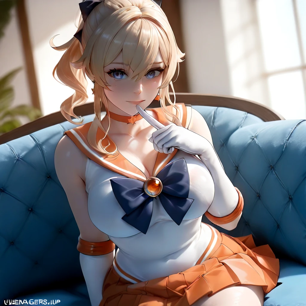 (masterpiece:1.2), best quality, high resolution, unity 8k wallpaper, (illustration:0.8), (beautiful detailed face:1.2, beautiful detailed yellow eyes:1.2), perfect lighting, extremely detailed CG, (perfect hands, perfect anatomy),
Cute, beautiful, charming lady, shiny hair, lustrous skin, beautiful light big eyes,
milf, married woman, soft With a gentle appearance and a gentle mother-like atmosphere,
Feminine style, beautiful kubire, beautiful, naughty face,
etoile_a, long hair, yellow hair, high ponytail, perm ponytail, yellow eyes, big breasts, jewelry, star (symbol), mini hat, blue headwear, magical girl, scarf, orange dress, wrist cuffs, orange high heels,
