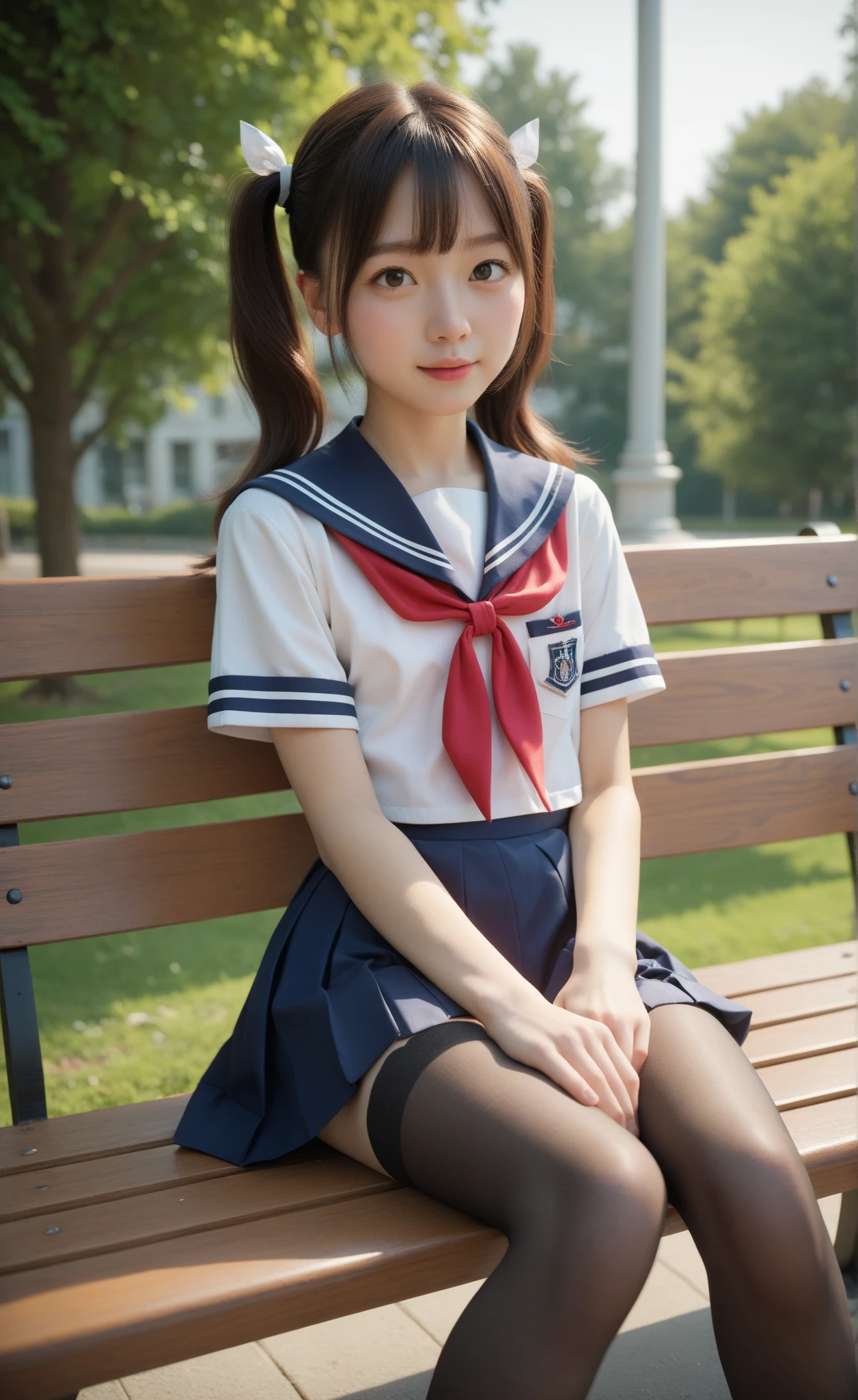  sailor suit,***************************, cute girl,masterpiece,4K,8k,16k, black stockings, braids