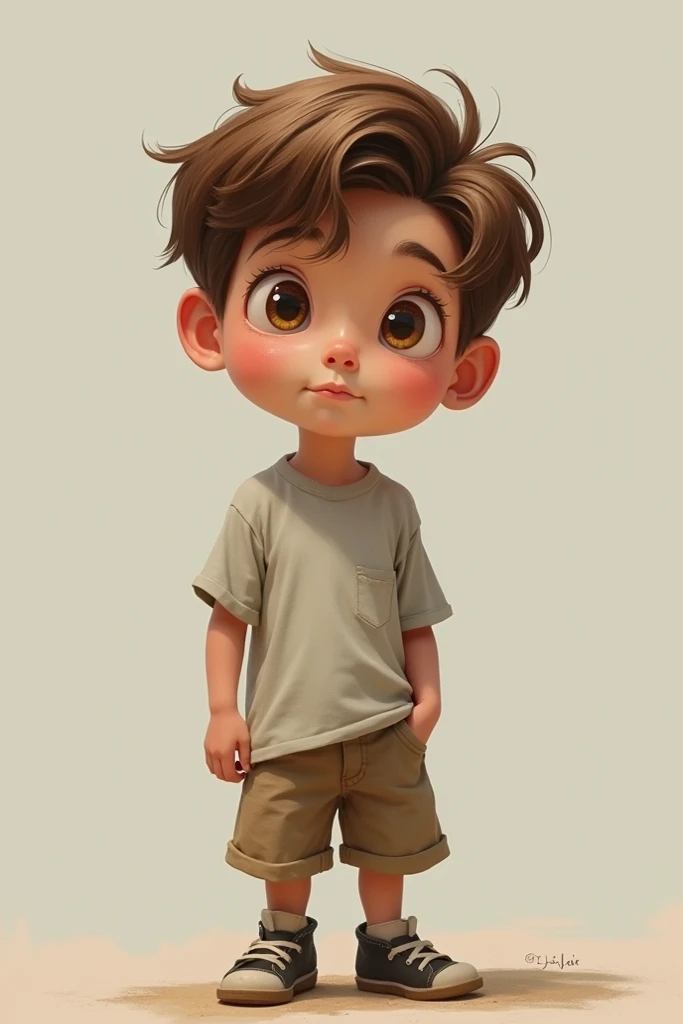 A tall boy with brown short hair who is 1,is 66 cm tall