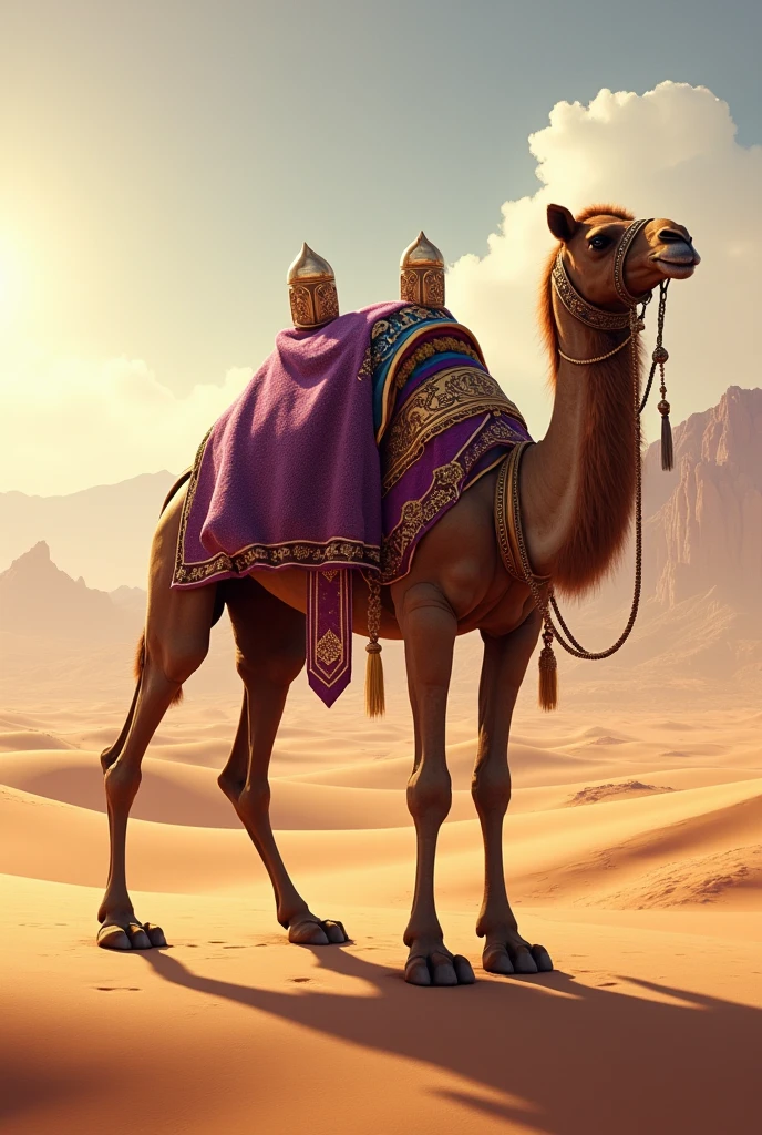 独奏, no humans, animals, animal-centered, masterpiece, highest quality, cute, detailed description, natural scenery, relaxing,Night desert,camel,Starry Sky