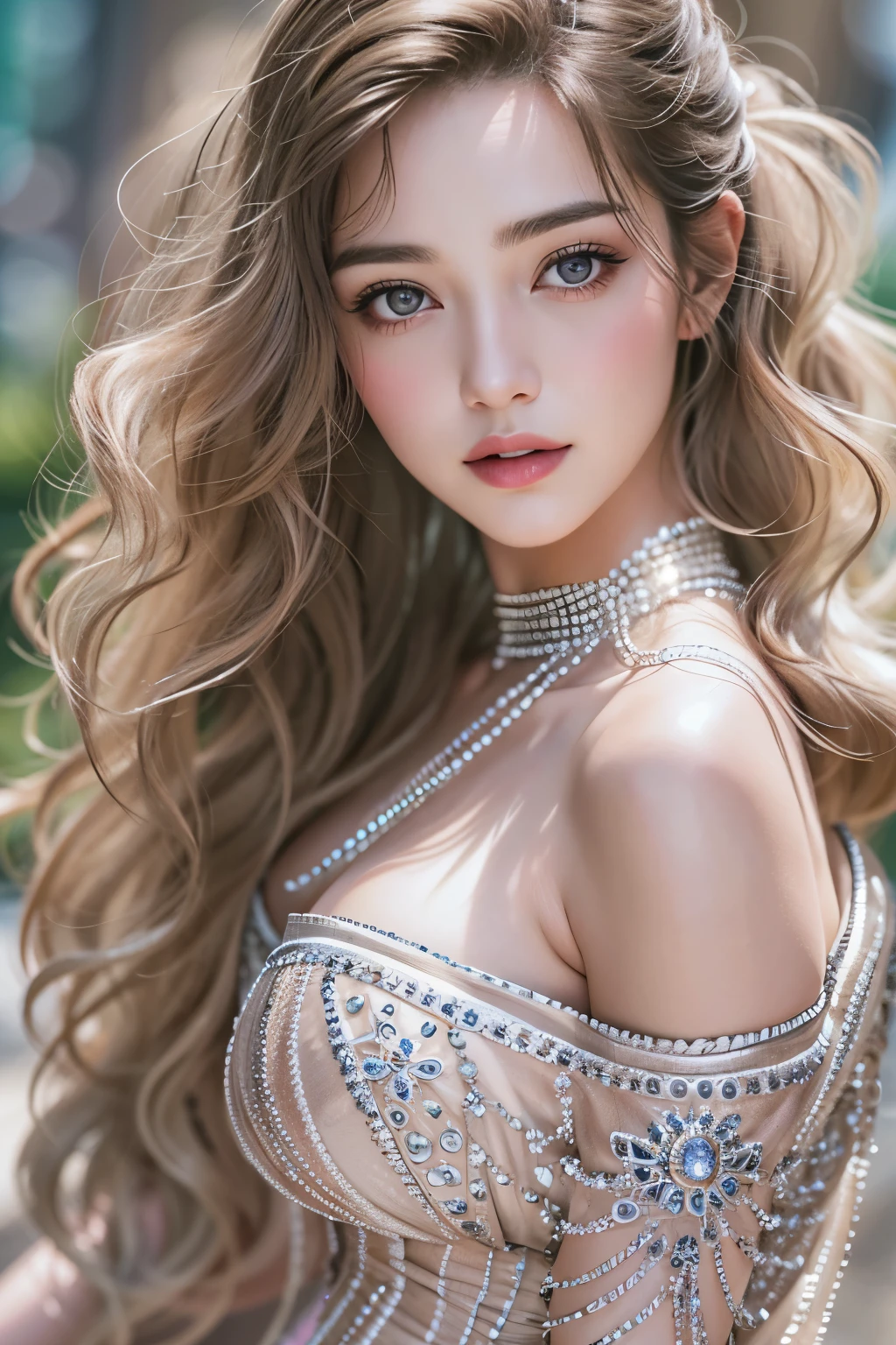 highest quality,26 years old,woman,Long Hair,Blonde,Soft wavy hairstyle,With big eyes、blue,bright、Has a lively expression,健康的でbright肌の色,Thick lips,From below,whole body,Looking at the camera,Cinema Lighting,The room is a little dark,Are standing,Overflowing with sexiness,Big Breasts,Cinema Lighting,Staring provocatively at the camera,Sparkly pink sequin dress,stockings