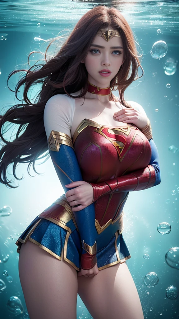 (8k、Highest quality、masterpiece:1.2)、(Realism、Photorealistic:1.37)、Ultra high definition、(Highest quality)、(masterpiece)、Supergirl trapped by tentacles、(Perfect fit body、Perfect fit、Perfect Thighs)、(((Wearing the Supergirl suit、skirt、Damaged、Torn、Thighs in Torn clothes、 Exposed arms)))、Long Hair、Long Hair、(((Tattered clothes、Too much exposure、Torn clothes、引き裂かれたskirt、ボロボロのskirt、White liquid all over the body、White liquid sticks to the body、 on the face、胸に白colorの液体、)))、(((The background is a prison、Hands clasped behind head、Surrounded by tentacles、The body is connected by many tentacles.、Hands bound by tentacles、The legs are tied with tentacles、Tentacles groping the whole body、color々Mature woman posing))),(Open your mouth、Scream、painでうめき声をあげる, painを感じ, Flowing Tears:1.5), pain, I'm in pain and crying、A meat stick is stuck in his crotch、