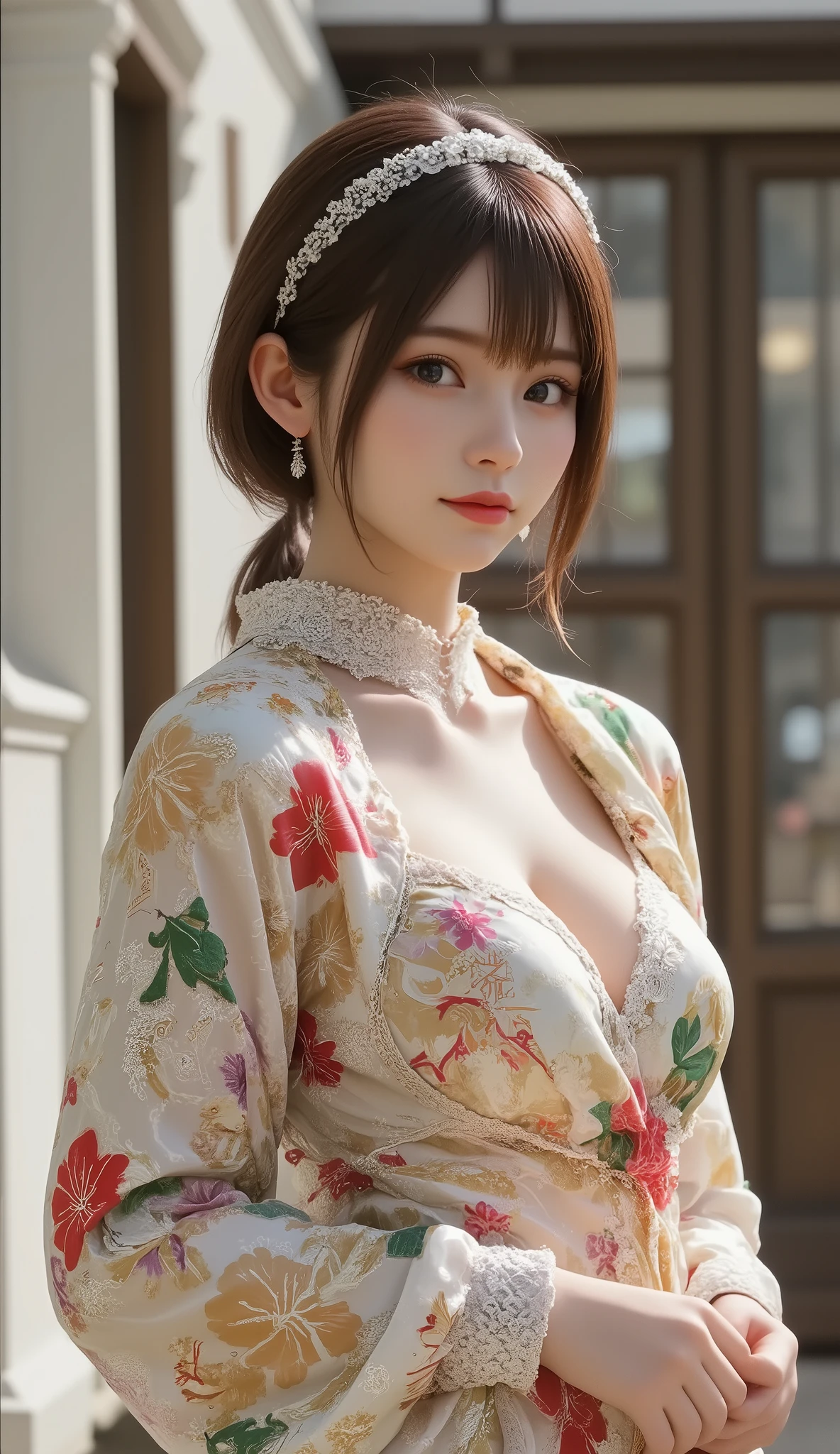 (Japanese anime style:1.4), 8k resolution, masterpiece, top quality, Award-winning works, new year post card, sole girl, (photo of a girl who is wearing Japanese traditional kimono printed on the card:1.4), (title printed which says " happy new year " on the card:1.5), (image of white snake printed on the card:1.4)