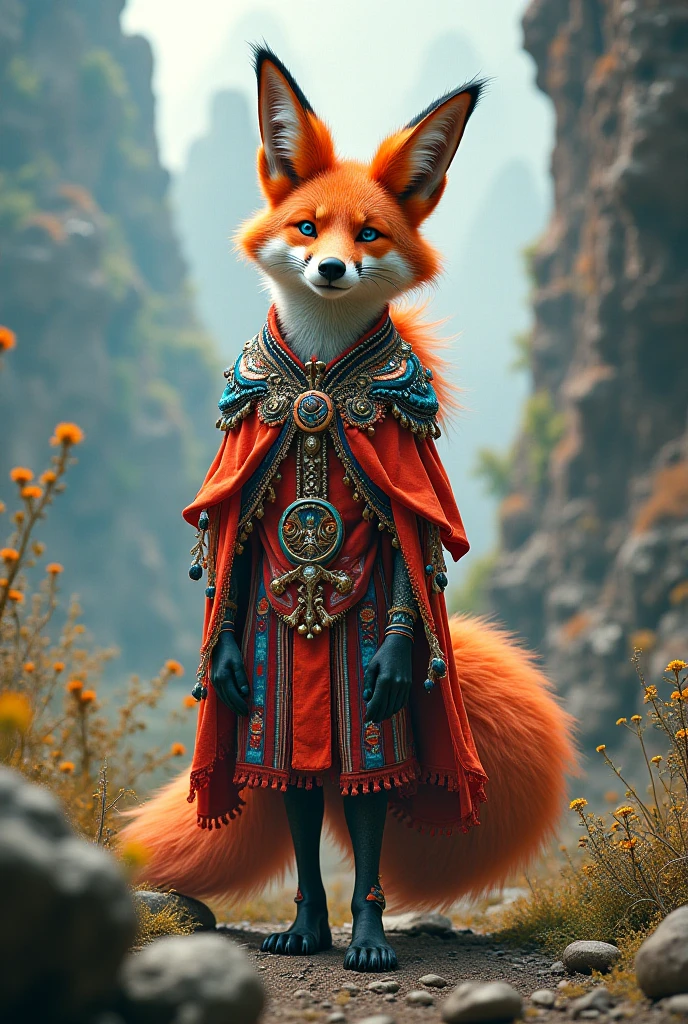 The funk fox wears the dress of a warrior