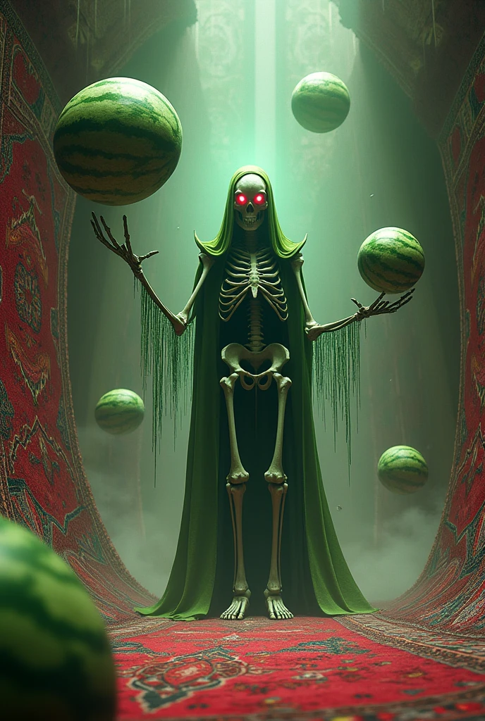Jellyfish Man Red Eyes With One-Handed White Apple