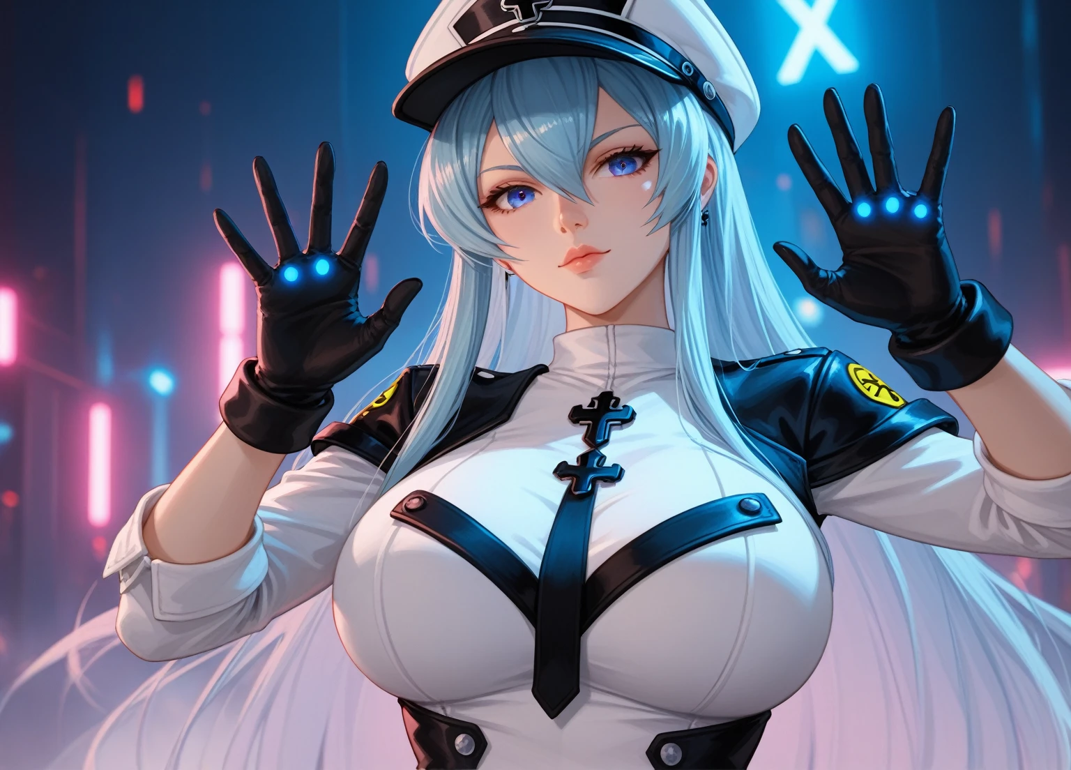 garota anime com cabelo azul posando com uma roupa preta, Esdeath, Esdeath from akame ga kill, menina anime sedutora, Melhor Avaliado em Pixiv, Artgerm extremamente detalhado, Estilo Artgerm, Artgerm em ArtStation Pixiv, como Artgerm, Popular em Pixiv, trending on artstation pixiv, Estilo Artgerm, Artgerm. anime illustration