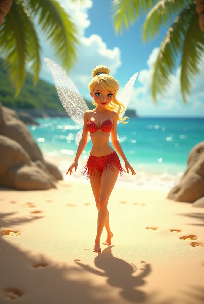  (flying TinkerBell open thighs),(light blue and white horizontal striped panties),(TinkerBell open thighs),up skirt,(shoot from below),wind from below,sea sky,masterpiece, top quality, highly detailed,(pirate dress),Blonde hair in a high bun, Blue eyes, fair skin, arched eyebrows, pink lipstick, translucent wings,puffy nipples,camel ropes,open thighs,独奏,Wide-open legs,pirate captain hat,pirate boots,