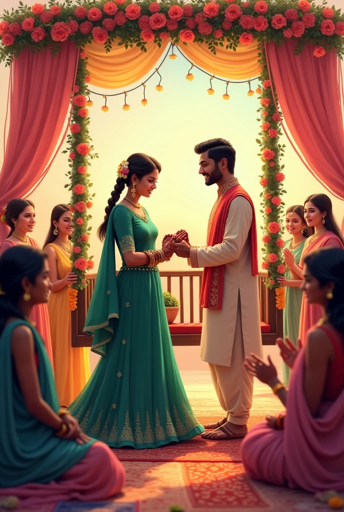 Ek Ladki Jiske Hath Mein Gulab Ka Phool Pakda Ho