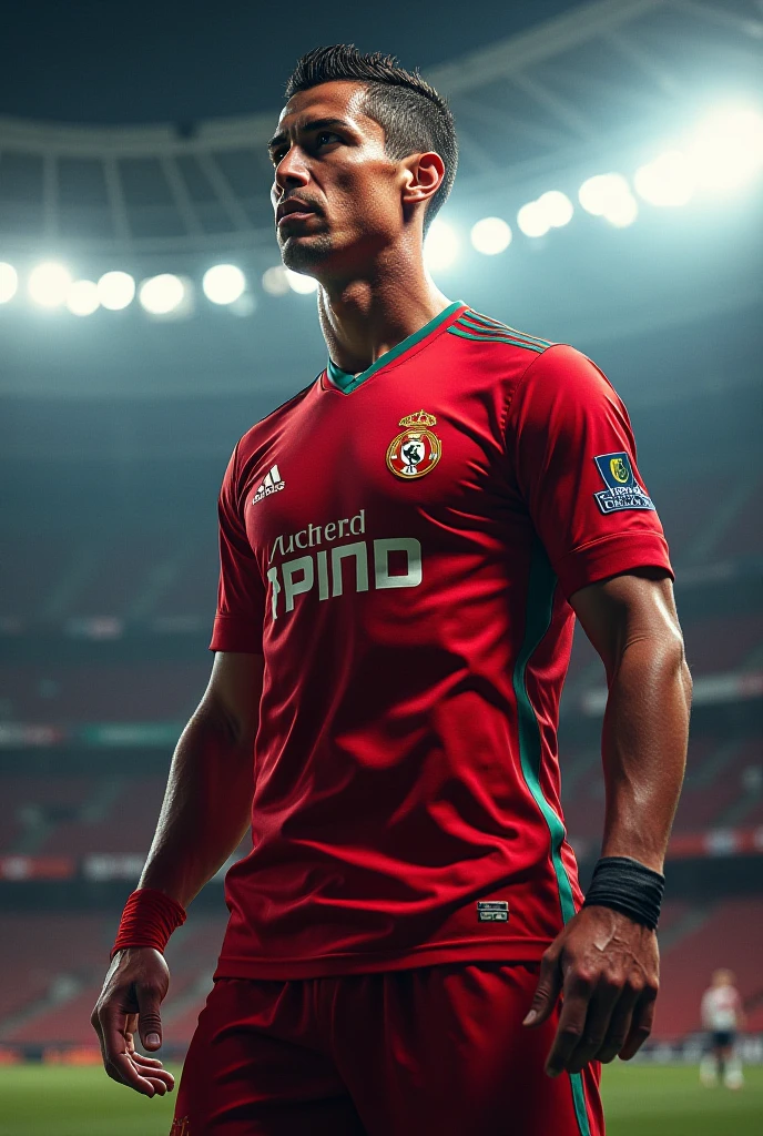 Cristiano Ronaldo wearing an Internacional jersey