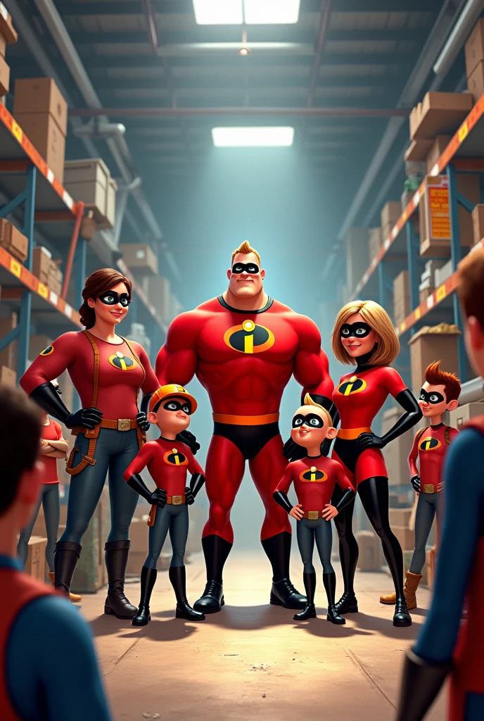 Create a poster like Pixar with a green and yellow superhero and bandits looking to catch him