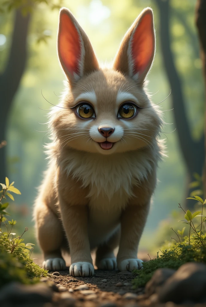Head of a rabbit with the body of a wolf