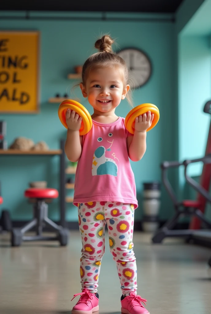 A cute **** in the gym doing exercises