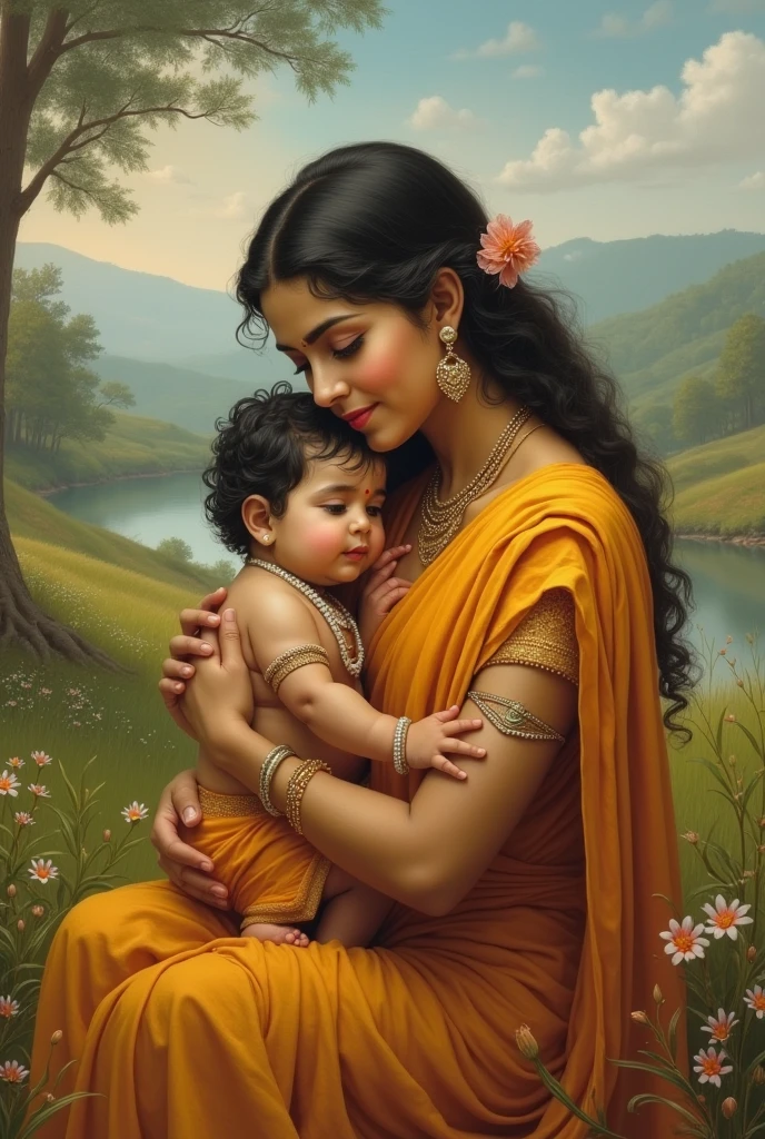 Little Krishna With Jashoda Mata