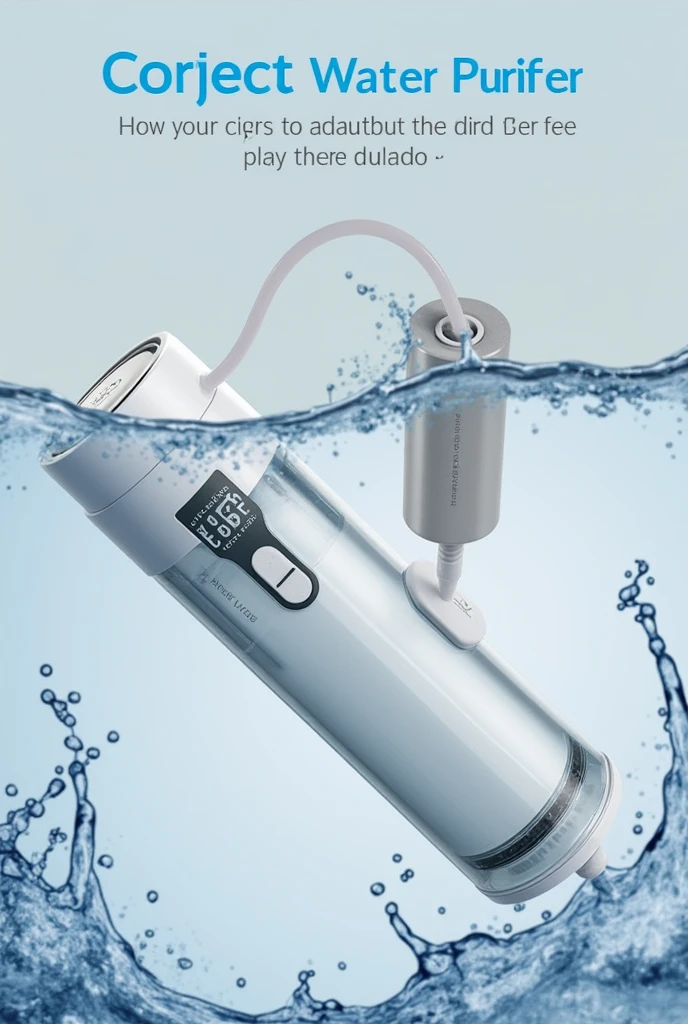 A bottle of facial cleanser，Footage representing the splashing of product packaging in water, in the style of realistic and hyper detailed renderings, Light indigo and emerald, Works inspired by nature, fashwave, Fragmented advertising, magewave, Detailed composition
