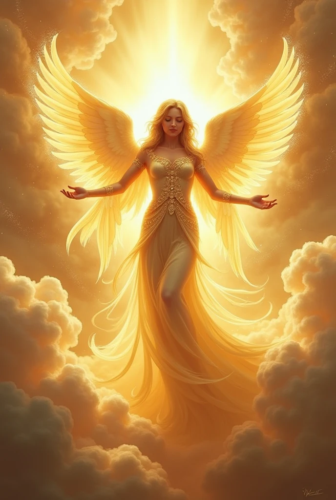 🖼️ 🎨️ 📐 ✨ fotografía profesiona ultra detallada de pintura renacentista al óleo de un ángel femenino con las alas abiertas flotando sobre un cielo azul y nubes blancas, multiple colors, ultra realistic, with a beautiful angelic face, vibrant 256k colors, blessed winged angel, cosmic, queen, Full body image, with Nike sneakers, radiates light, with soft flashes of light on her half-naked body, covered with wavy silk of vibrant colors, medieval fashion, that falls and floats gently, magnificent, beautiful, heavenly face, Golden hair, White skin, stunning beauty, unmatched, Shocking, ultra medieval, archangel, Golden dress, rayban sunglasses, Princess, rock makeup, Large ultra detailed wings with white feathersA guardian angel with majestic wings, lovingly wrapping someone in his heavenly robe,