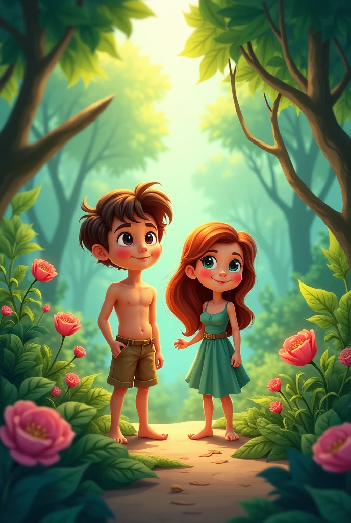 Adam and Eve cartoon 
