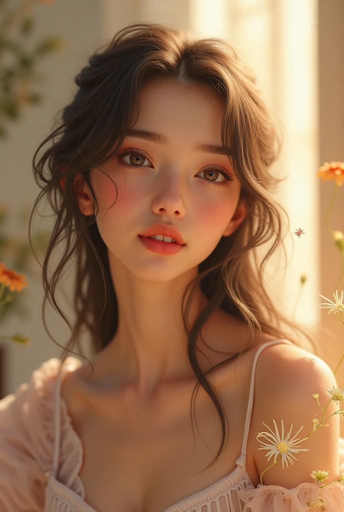 (masterpiece, Highest quality:1.1), (ultra detailed 8k cg:1.2), (hyperRealistic:1.35), (PhotoRealistic:1.45), (Realistic:1.4), [Cowboy Shot], (Soft lighting), Beautiful Russian,Very beautiful face, Like a middle schooler,(Crown Blade),Medium Hair,Put your hands in your hair, Underarm, Please raise your hand,(Flat Chest:1.2),Small upwards ,Slender waist,(visible nipples:1.1),
