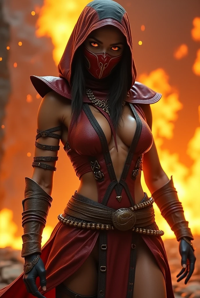girl, Rotten Zombie Warrior, Evil look, sexy,  Wield a spear, Demon Armor, Face Paint, Body Paint, Red glowing eyes, Combat Stance, Vibrant appearance, Creative Action, Imaginative, Sensual, Voluntary, Highest quality, Skin Texture, Intricate details, (Cinema Lighting), RAW Photos, 8k