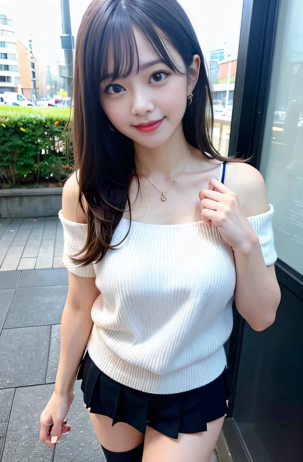 best qualtiy， 超高分辨率， （realisticlying：1.4），cute hairpin，Baoyu Girl，1girll, Beautiful woman with a slim figure:1.4, Abs:1.1, (A brown-haired, mideum breasts:1.3), Long pink sweater:1.1, 浴室,Ultra-fine face，Elaborate Eyes，二重まぶた，ssmile，choker necklace
