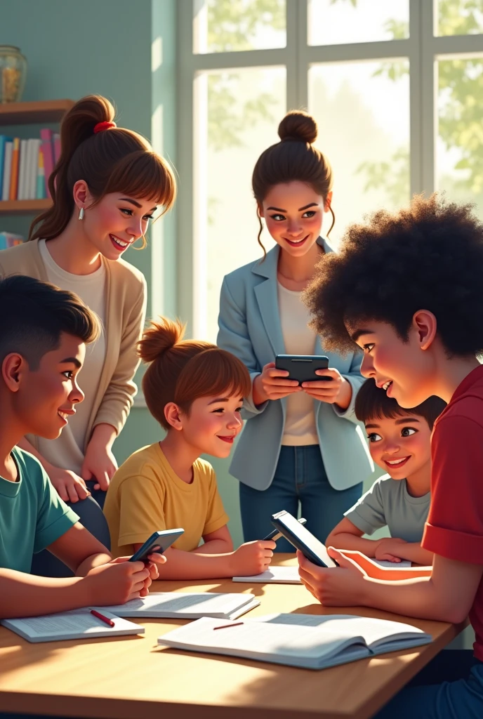 Creating an image of children with technology