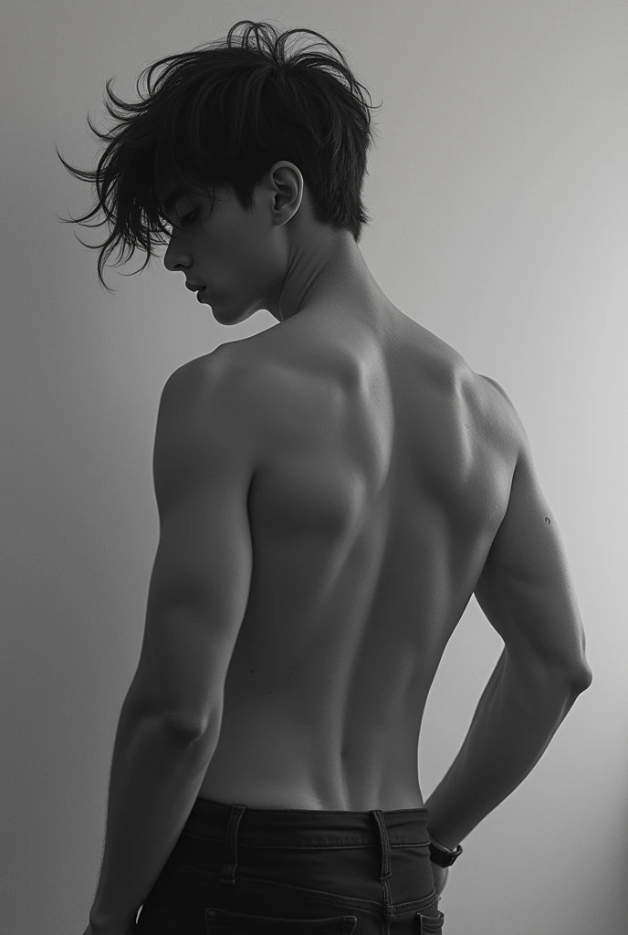 Back naked real person