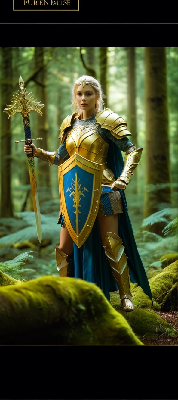 blond woman in armor with sword and shield in front of a building, gorgeous female paladin, armor girl, artgerm julie bell beeple, fantasy paladin woman, of a beautiful female knight, extremely detailed artgerm, beautiful female knight, a blonde emerald warrior, artgerm and wlop, female paladin, stunning character art