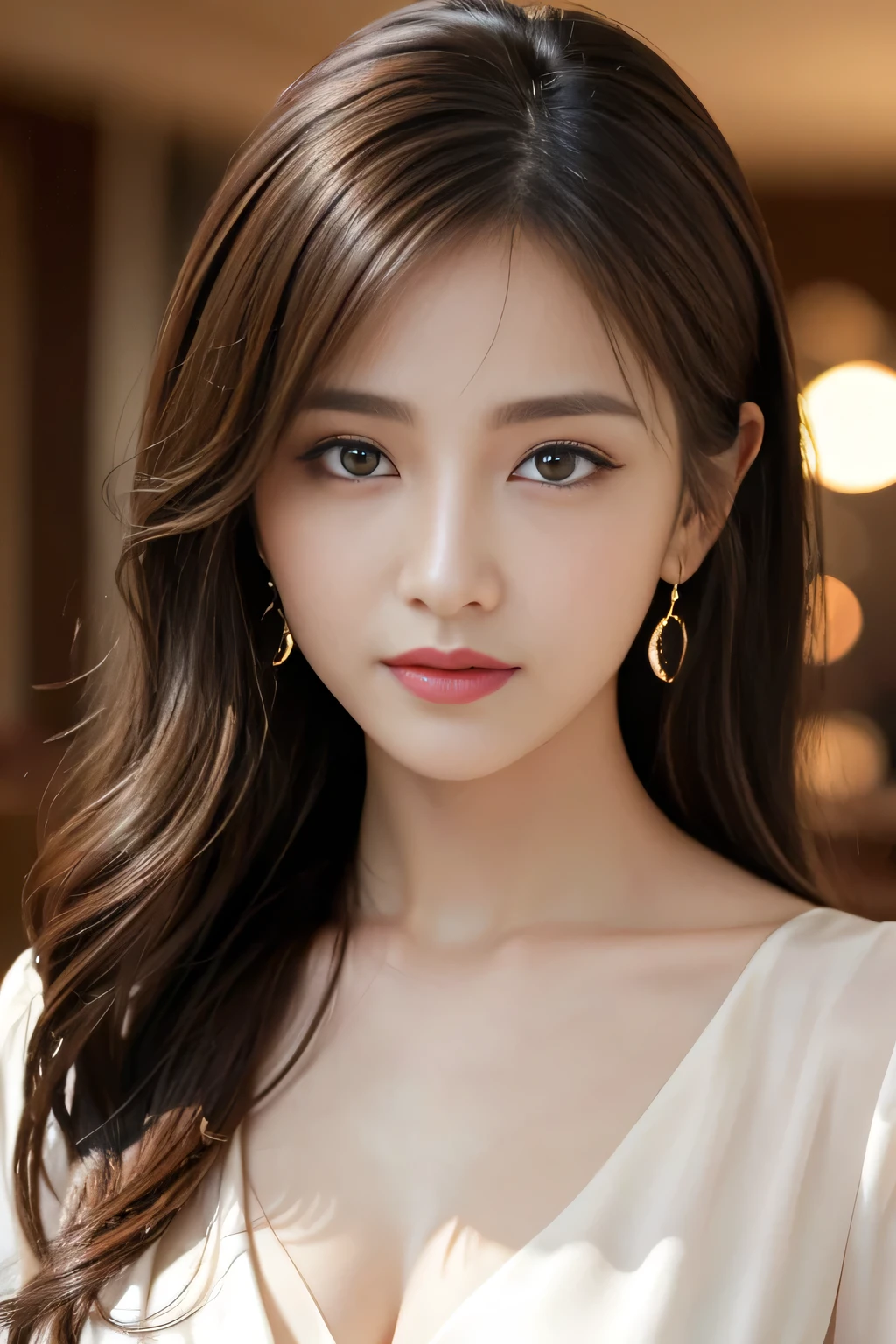 1 girl, highest quality, 35mm lens, f/1.8, perfect skin, realistic, (adult face:1.2), 8K, award winning photography,nice, (portrait:0.6), cinematic, ultra high resolution,big breasts,cleavage