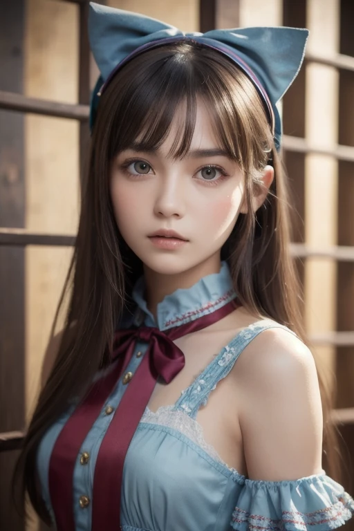 (Touching the dildo with both hands)、8k、cute、Adult Girls、detailed、Braid your hair in an intricate way、Twin tails、Looking into the camera、A small cleavage is visible