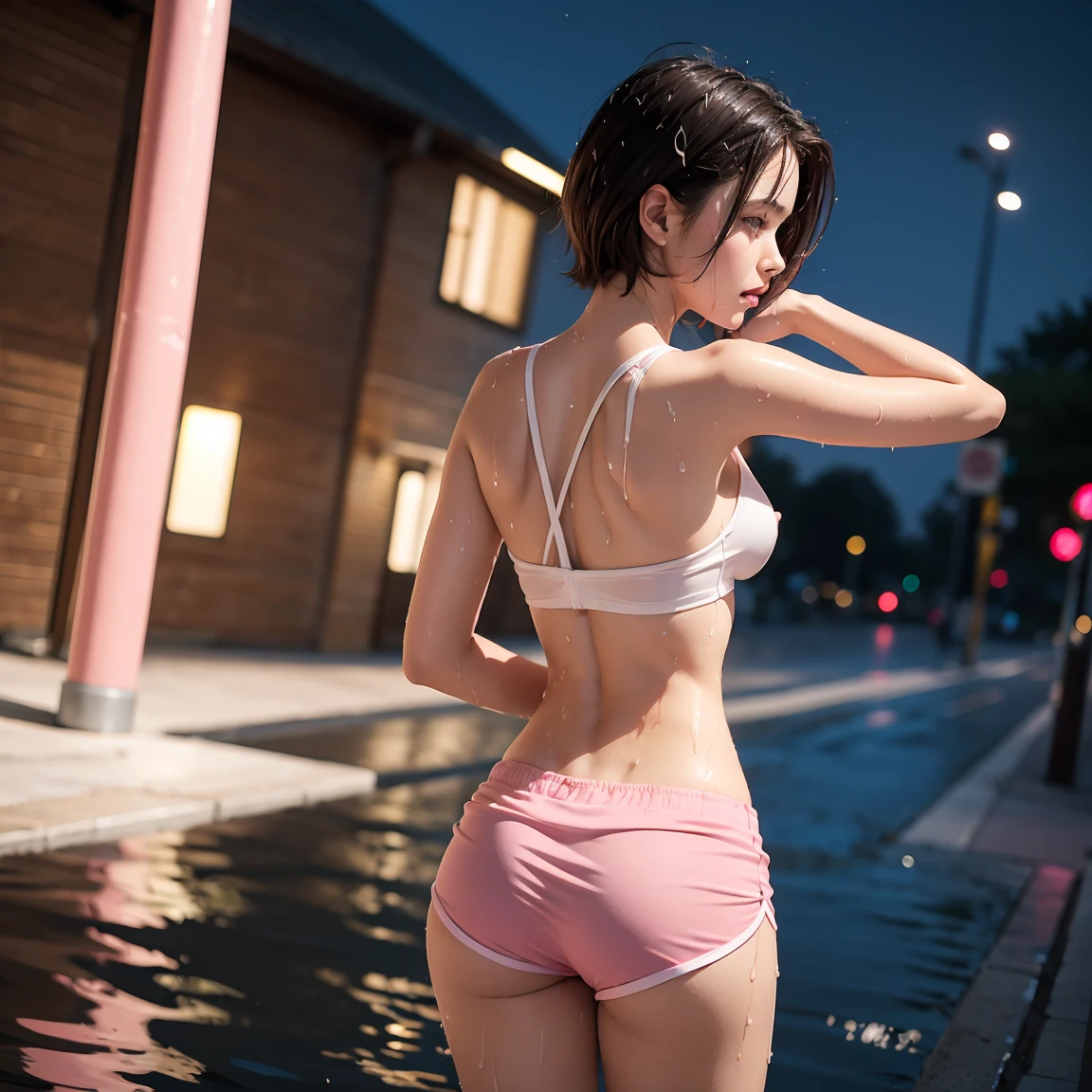 (((Haruka Fukuhara))))、Japan Female, sixteen years old、Little fat woman、(((nudde)))、tiny chest、A sexy、appearance、drooing eyes、pony tail hairstyle、、astonished face、flabbergasted、Best Quality, full-face blush, , frontage、Behind,. pile-driver. (thighs thighs thighs thighs),(((sticking her butt out: 1.2))), Troubled face, Viewer Viewing, Wet buttocks,, (((Wet genitals))), big butts、(((Intersection in Shibuya)))、((((Stand up and turn your ass to taunt)))、(((Show)))、Show your