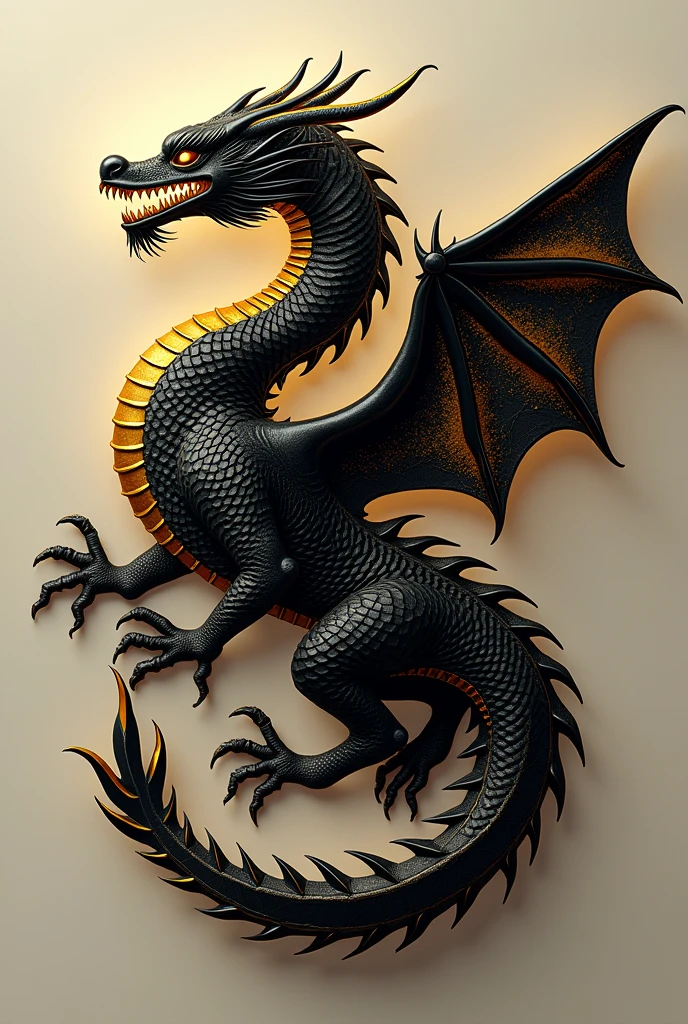 Dragon for logo that is black and gold easy to draw